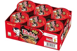 Samyang 2x Spicy (Double Spicy) Hot Chicken Buldak Noodle Cup Ramen Halal 70g (Pack of 6) By CNMART