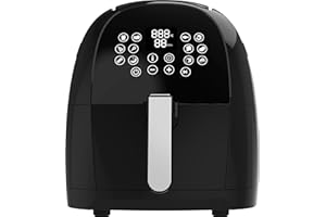 THE FUNKY APPLIANCE COMPANY FUNKY Air Fryer, 1700W, 5.5L basket, 12 preset programmes and sensor touch control panel, 60 minute timer, 80 to 200 degrees - Black