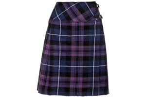 The Scotland Kilt Company Ladies 20” Knee Length Modern Pleated Kilt Skirt - Pride of Scotland - Women's Adjustable Leather Buckle High Rise Kilt
