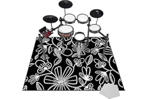 TKUHKNAG 110 x 80 cm Alfombras Acusticas, Alfombra para Batería Tambor, Alfombras Rectangulares Insonorizada Antideslizantes, Alfombrilla para Kits de Batería Electrónica Bombo Caja y Otras Instrumentos