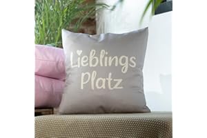 ‎QUANTUM INTERIOR BY MAXLAND Wetterfeste Outdoor-Kissen mit Füllung und Reißverschluss - Wasserabweisend, Pflegeleicht, UV-beständig - In Verschiedenen Größen und Farben (Lieblingsplatz, 45x45cm)