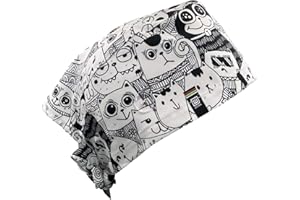 WEARK Gorro Quirófano Sanitario Mujer Hombre Enfermera Dentista Medico Pediatra Pelo Largo con Botones y Sudadero Frontal (Modelo Minínos)