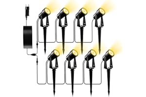 Yuusei Spot LED Extérieur Ensemble de 8/29.8M, Blanc Chaud 3000K Spot Exterieur à LED, Eclairage Exterieur étanche IP65 pour le Jardin Extérieur, Le Patio, Les Arbres et La Pelouse