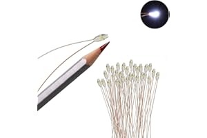 Evemodel 30pcs Pre-saldato Micro Litz Wire Bianco SMD 0603 LED Luce 20cm Wire Resina Cover