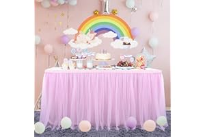 HBBMAGIC Tulle Table Skirt Table Skirt Party Decoration for Weddings, Birthdays, Candy Bar, Christmas, Modern, pink
