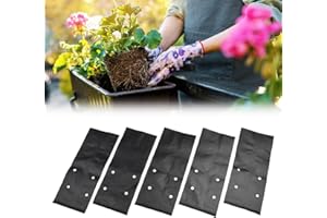 PUUPAA 100 bolsas de plástico para vivero, bolsas gruesas para cultivar plantas, macetas con agujeros transpirables para plantas, frutas y flores (17 x 30 cm), 767XD8UP24S5LC615M4V7