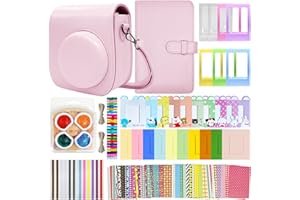 CARREUTY Akcesoria do aparatów natychmiastowych, kompatybilne z Instax Mini 12/11/9, zawiera torbę na aparat, album naklejki na ramkę, naklejki narożne, ramka na zdjęcia