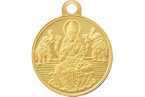 Bangalore Refinery 2 Gram Round Lakshmi 24k (999) Gold Pendant (without hook)