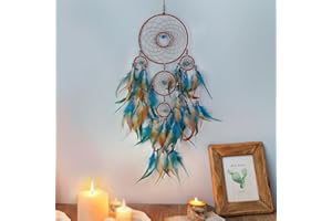 Nice Dream Grand Attrape-rêves pour la Chambre à Coucher Vert Boho Attrape-rêves Décoration Murale Ornement Suspendu Décoration de Chambre pour Adolescents