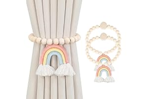 Hshenjhu 2 Stück Magnetische Vorhang Raffhalter, Vorhang Raffhalter Regenbogen, Vorhangseil Raffhalter Vorhangseil Raffhalter, Vorhang Seil Schnallen für Haus, Büro, Wohnzimmer, Schlafzimmer Deko