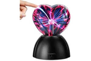 Wothfav Sfera al Plasma, Lampada al Plasma Magica, Lampada Plasma Sensibile al Tocco e al Suono, Lampada Plasma a Forma di Cuore, Luce Notturna Novità per Bambini, Regalo di Natale, San Valentino