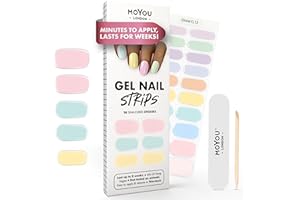 MOYOU LONDON Autocollants auto-adhésifs pour ongles en Gel Semi-durci, lampe UV/LED requise, 20 enveloppes de vernis à ongles en Gel, autocollants pour Nail Art - Pastel Sweets