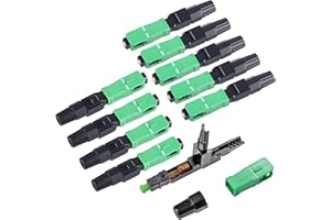 Yuiturt 10PCS Connecteur Optique SC/APC, Connecteur Rapide à Froid FTTH, Compatible Fibre Optique Monomode pour Réseaux Télécom/CATV/FC