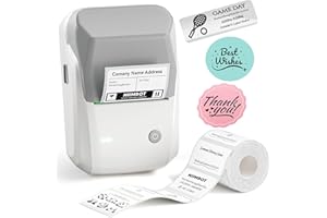 NIIMBOT B1 Label Maker with 1 Roll Tape, 2 Inch Portable Bluetooth Label Printer, 20-50mm Printing Size Thermal Label Maker Machine for Home,School,Office,Retail (Gray White)