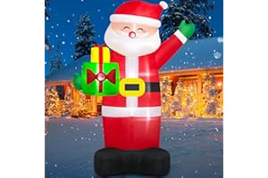 Danxilu 2,44 M Aufblasbarer Weihnachtsmann XXL Außendekoration mit LED-Beleuchtung & Geschenkbeutel, Weihnachtsmann-Deko für Garten, Rasen, Feste Drinnen, Draußen
