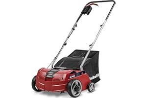 Einhell Elektrisk rivare-luftare GC-SA 1231/1 (230 V, upp till 300 m², 1200 W, 28 l uppsamlingspåse, kullager knivvals + fläktrulle, 3 arbetsdjup, vikbart styr)