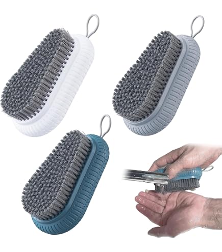 Hovico 3er Set Silikon-Waschbürsten In Wal-Form - Für Nägel, Kleidung & Schuhe, Mit Langem Griff