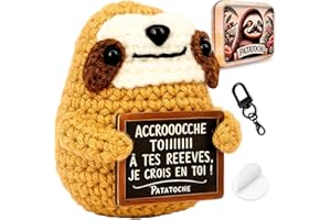 PATATOCHE Original | Paresseux Positif Connecté en Français | Idée Cadeau Originale & Amusante | Anniversaire, Collègue, Famille ou Ami | Déco Maison Fun et Inspirante | Pensée Positive Motivation