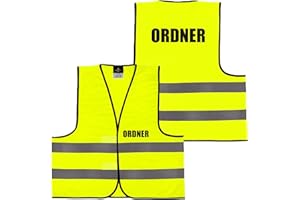 Shirt-Panda Warnweste · Gelb Orange · beidseitig Bedruckt auf Brust und Rücken · Ordner, Security, Brandschutzhelfer · große Auswahl · Reflektionsstreifen · 022 Ordner (Gelb) XXL