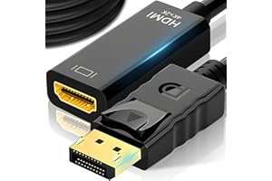 ‎RETOO Retoo DisplayPort na adapter HDMI, Mini Display Port na konwerter do gniazda kompatybilny z HDTV, monitorem, projektorem, komputerem stacjonarnym, Surface, Minidisplayport Thunderbolt, 24,5 cm, czarny