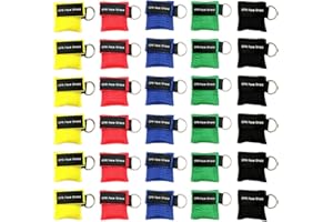 Yzpacc CPR Maske Beatmungsmaske CPR Maske Face Shield Beatmungsmasken mit Rückschlagventil Atmen Barriere Schlüsselanhänger für Erste Hilfe oder AED Training