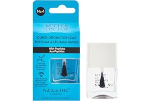 NAILS INC Nails.INC Better On Top Quick Drying Top Coat, Dries in 45 Seconds, Enriched with Peptides to Hydrate Nails, Cruelty Free, Vegan