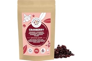 Arándanos secos 250g de Munchilycious, frutos secos, endulzados con jugo de manzana, complemento perfecto para muesli, cereales, gachas de desayuno y batidos