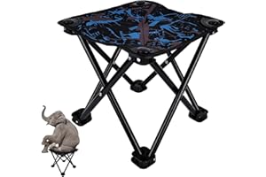 Delamiya Tabouret de camping portable pliable en tissu Oxford 600D pour adultes, pêche, randonnée, jardinage et plage avec sac de transport