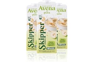 Zuegg Skipper, Bevanda Vegetale di Avena con Frutta Gusto Pera, Senza Zuccheri Aggiunti, Senza Lattosio - Fonte di Vitamine B12, B2, D2 e Calcio, 100% Origine Naturale (Pera, 1L x 3 Brick)