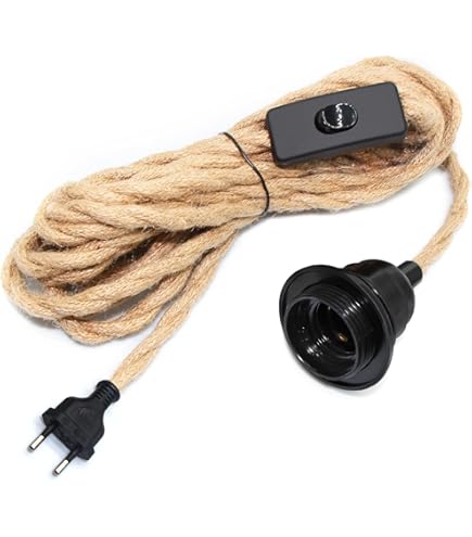 Portalampada E27 Con Cavo 2m E Interruttore - 2 Pezzi Base Per Lampadine Con Spina EU | Portalampada Sospeso - Foto 2