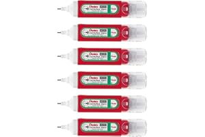 PENTEL Lote de 6 bolígrafos Corrector Pentex ZLC31-W, punta fina, 12 ml