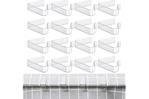 QGH Table Clips for Table Cloth Outdoor: 16 Pcs Clear Outdoor Tablecloth Clips - Fit for Outside Tables, Picnic, Wedding Setups - Camping Dining Events Christmas Party Indoor