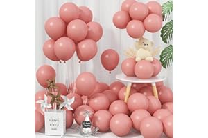 Jobkoo 5 Zoll Luftballons Rosa, 60 Stück Klein Rund Matt Altrosa Latex Ballon, Mini Retro Rosa Party Ballons, Aprikose Staubige Rosa Helium Luftballon Für Geburtstagsdeko Hochzeit Babyparty Dekoration