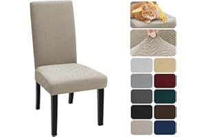 XINEAGE Fundas para Sillas Pack de 4 Fundas sillas Comedor Fundas elásticas, Funda Protectora extraíble para Muebles de Comedor, Hotel, Cocina (Caqui)