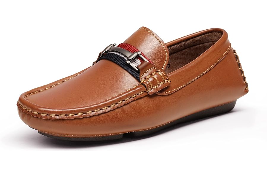 Bruno Marc Boys Leather Slip-On Loafers Dress Shoes for Kids, Lightweight Breathable School Shoes for Back to School, Comfort Fit Casual & Formal