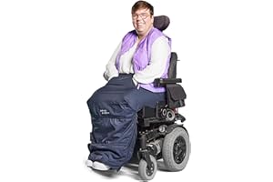 ‎MY ADD ON MyBlanket, wind- und wasserdichte Rollstuhl Decke mit Fleece Futter, warme Beinschutzdecke für Rollstuhl, Regenschutz einfach umgelegt ohne aufzustehen, Nachtblau