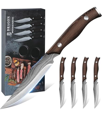 CUTCO #1759 - Set di 4 Coltelli Coltelli Carne da Bistecca, Colore: Nero Classico