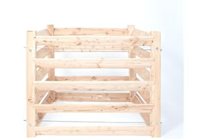 Westmann Holz Komposter Konni S | Lärchenholz FSC-Zertifiziert | Robustes & wartungsarmes Holz | Natur | 85x85x80