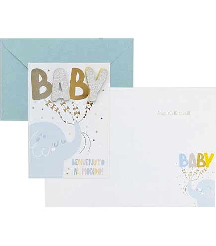 Edition Seidel Biglietto Di Auguri Per Nascita E250 SW023 | Design Moderno Con Busta | Qualità Premium, Stampa Offset | Formato 11,5x17 Cm | Vuoto Interno