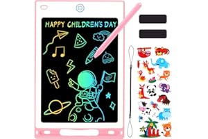 Januts LCD Writing Tablet 8.5 Inch Colourful Kids' Doodle & Scribble Boards Drawing Pad Graphic Tablet Educational Toddler Toys for 3 4 5 6 7 Year Old Boys Girls Stocking Fillers for Kids (Pink)