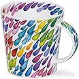 Dunoon Fine Bone China Mug Made in England Cairngorm Shape Monsoon Raindrops Pattern 480ml Dishwasher Safe (Diagonal)