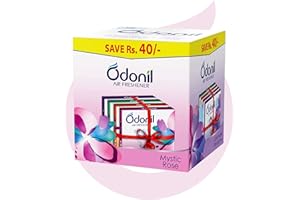 Odonil Bathroom Air Freshner Blocks Mixed Fragrances - 192g (48g*4) | Mixed Fragrances: Jasmine, Lavender, Orchid, Rose| Long