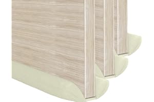 3 x MOXVIO Draft Excluder for Doors, Double Under Door Draught Excluder, 2 Sided Cushion Door Draft Stopper, 70 to 90 cm Cut-to-Size Adjustable Width, Waterproof Snowproof 600D Oxford Fabric (Beige)