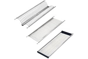 EMUCA - Escurreplatos para módulos altos Drynox, Escurridor de Platos y Vasos para Muebles de Cocina, anchura interior módulo 735-785 mm, Acero, Cromado