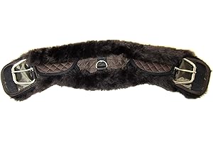 PS Pferdeartikel Weicher Western Mondgurt mit Lammfell - abnehmbar, Sattelgurt, braun