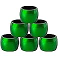 Argon Tableware Metallic Napkin Rings - Green - 4.5cm - Pack of 6 - Metallic Finish Reusable Dining Table Setting Napkin Buckle Holder for Christmas, Party Celebrations, Restaurant Tableware Decor