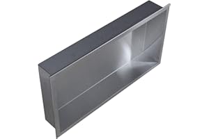 BERNSTEIN - Niche murale douche Chrome à rebord 60x30x10cm acier inoxydable étagère encastrée salle de bain, Anti-rouille, étanche, installation facile - BS603010