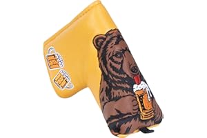 LZFAN Golf Club Head Cover 3pcs Golf Head Cover Driver Headcover Fairway Wood Headcover Hybrid Club Head Cover(Beer Bear)