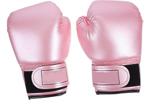 Toyvian 1paire De Boxe Garçon Fille PU Entraînement Respirants Design Unique Parfaits pour Kickboxing Et Arts Martiaux Couleur Rose