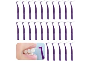 Prasacco Szczoteczki międzyzębowe, szczoteczki dentystyczne do zębów i dziąseł, małe szczoteczki międzyzębowe w kształcie litery L, uniwersalne, kątowe, alternatywne szczoteczki do czyszczenia zębów,